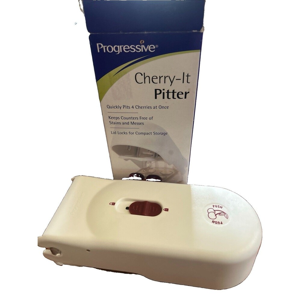 Progressive Cherry-It Pitter Pits 4 Cherries at Once, One Easy Motion Less Mess
